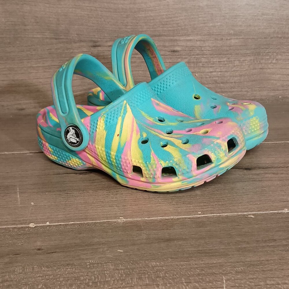Crocs Marbled Clogs Iconic Comfort Children Size 8 206838 Unisex